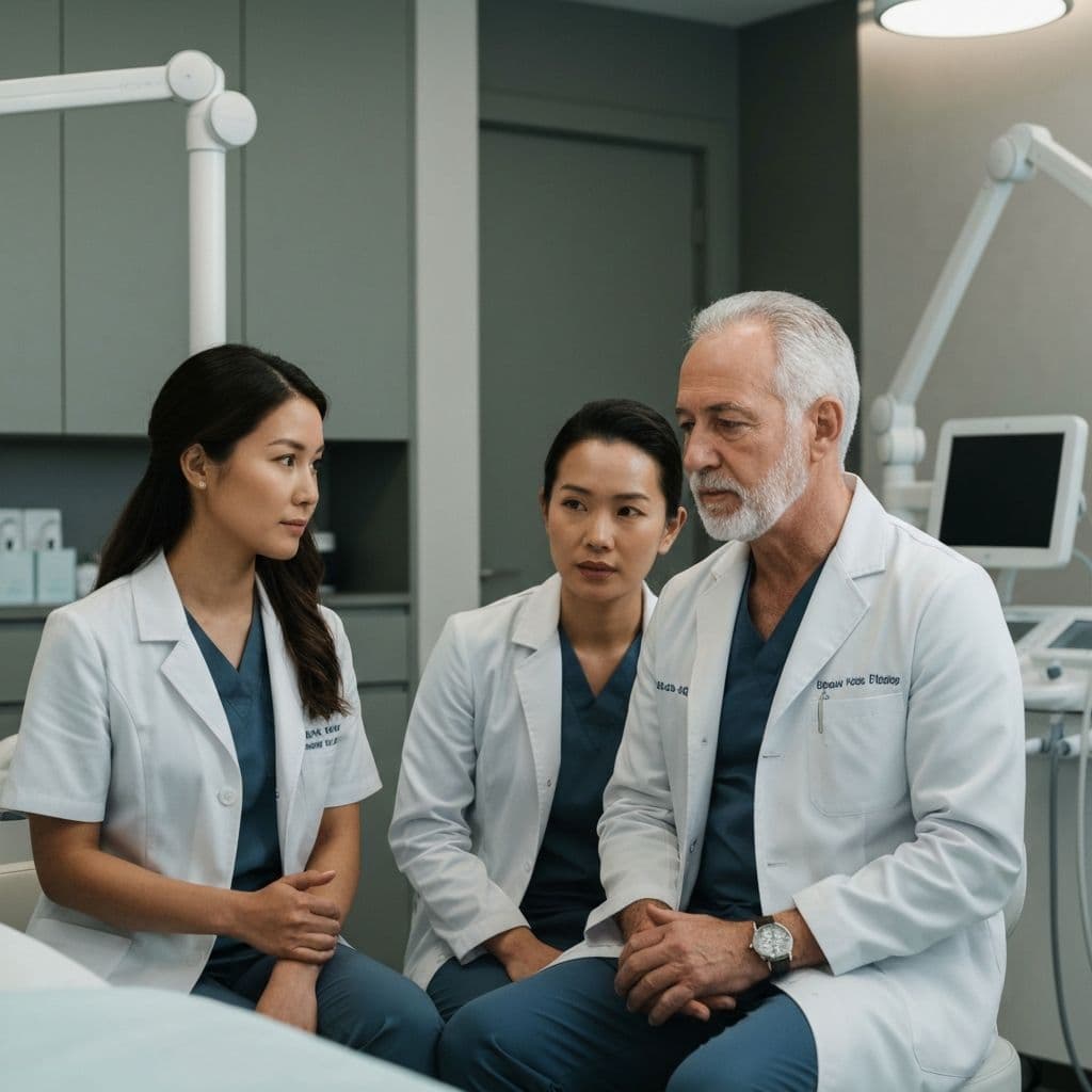 Equipo médico en consulta